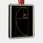 Golden Ratio Sacred Fibonacci Spiral Metalen Ornament (Rechts)