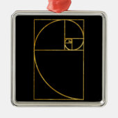 Golden Ratio Sacred Fibonacci Spiral Metalen Ornament (Voorkant)