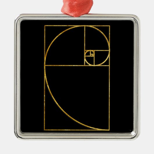 Golden Ratio Sacred Fibonacci Spiral Metalen Ornament (Voorkant)