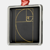 Golden Ratio Sacred Fibonacci Spiral Metalen Ornament (Links)