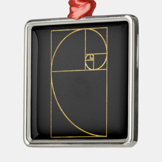 Golden Ratio Sacred Fibonacci Spiral Metalen Ornament (Links)
