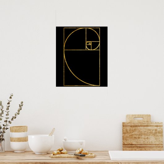 Golden Ratio Sacred Fibonacci Spiral Poster (Keuken)