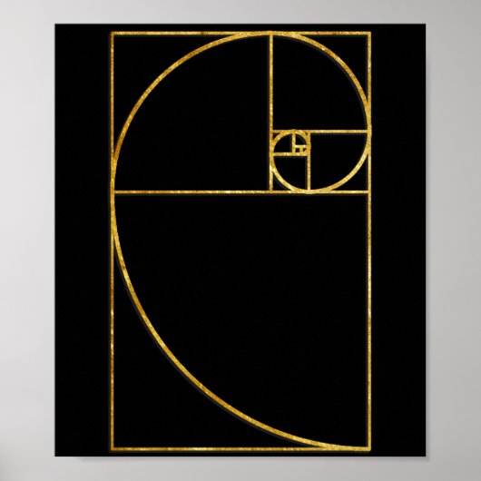 Golden Ratio Sacred Fibonacci Spiral Poster (Voorkant)
