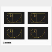 Golden Ratio Sacred Fibonacci Spiral Rechthoekige Sticker (Vel)
