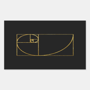 Golden Ratio Sacred Fibonacci Spiral Rechthoekige Sticker