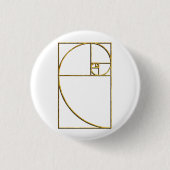 Golden Ratio Sacred Fibonacci Spiral Ronde Button 3,2 Cm (Voorkant)