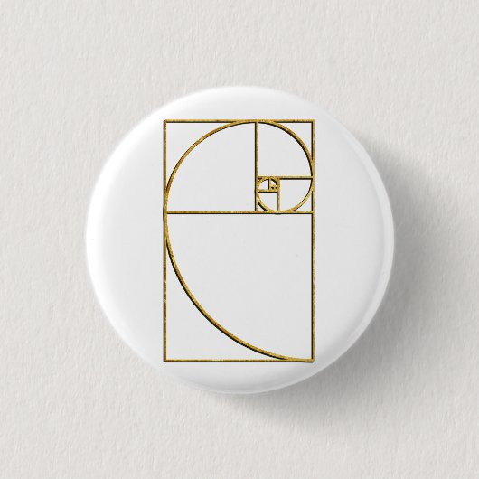 Golden Ratio Sacred Fibonacci Spiral Ronde Button 3,2 Cm (Voorkant)