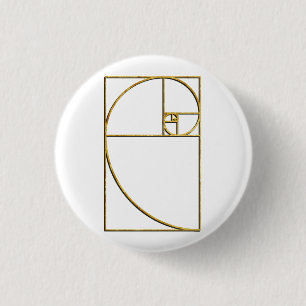 Golden Ratio Sacred Fibonacci Spiral Ronde Button 3,2 Cm