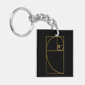 Golden Ratio Sacred Fibonacci Spiral Sleutelhanger (Voorkant Links)