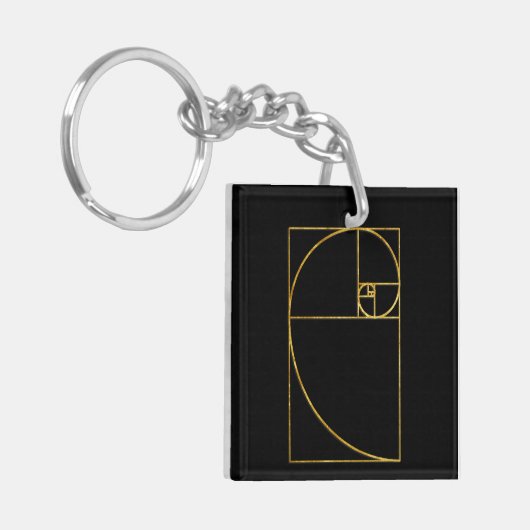 Golden Ratio Sacred Fibonacci Spiral Sleutelhanger (Voorkant Links)