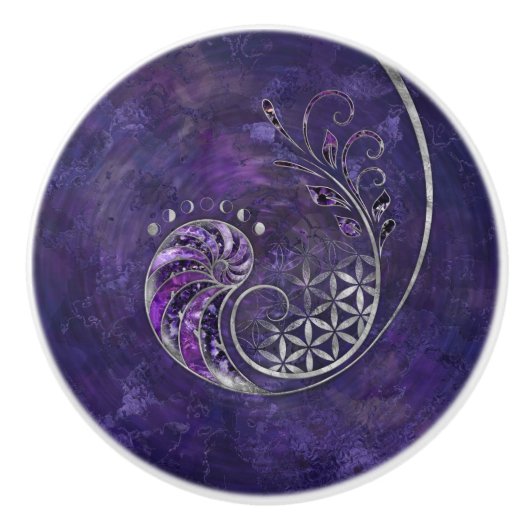 Golden Ratio - Sacred Geometry Ornament Keramische Knop (Voorkant)