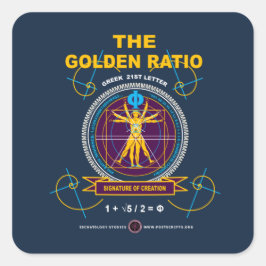 Golden Ratio Vierkante Sticker