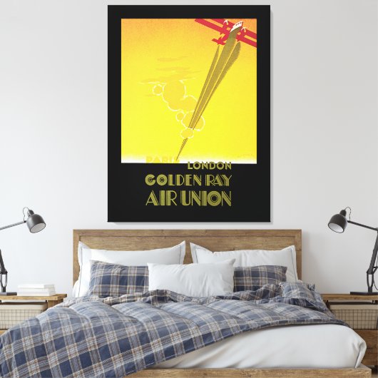 Golden Ray Air Union Canvas Afdruk (Insitu (Slaapkamer))