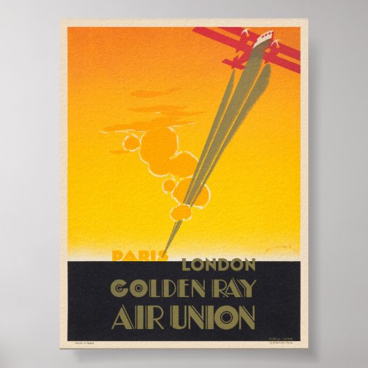 Golden Ray Air Union Frankrijk Vintage Poster 1927 (Voorkant)
