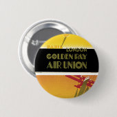 Golden Ray Air Union Ronde Button 5,7 Cm (Voorkant /achterkant)