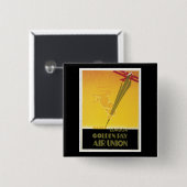 Golden Ray Air Union Vierkante Button 5,1 Cm (Voorkant /achterkant)