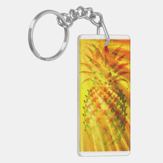 Golden Rays Passing Through A Large Pineapple Sleutelhanger (Voorkant Links)