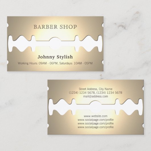 Golden razor grappige neplook visitekaartje (Voorkant / Achterkant)