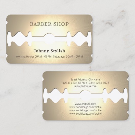 Golden razor grappige neplook visitekaartje (Voorkant / Achterkant)