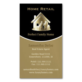 Golden Real Estate Agent Perfect Family Home Visitekaartje Magneet