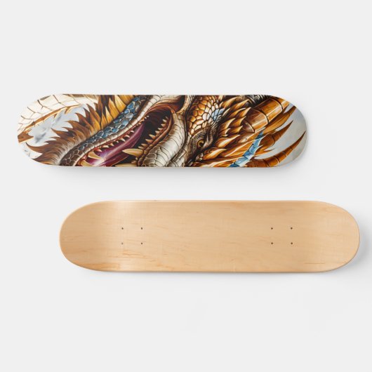 Golden Realistic Dragon-Poster Persoonlijk Skateboard (Horizontaal)