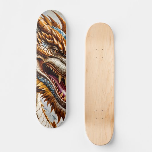 Golden Realistic Dragon-Poster Persoonlijk Skateboard (Voorkant)