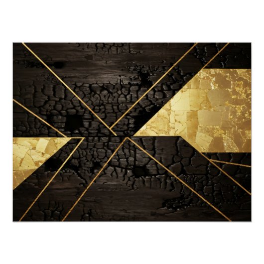 Golden Rebirth: Elegant Art from Chaos Perfect Poster (Voorkant)