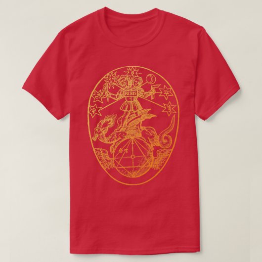 Golden Rebis Alchemy Illustration T-shirt (Design voorkant)