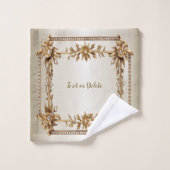 Golden  Rechthoek Dimond Flowers Shiny Bad Handdoek (Wasdoekje)