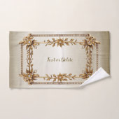 Golden  Rechthoek Dimond Flowers Shiny Bad Handdoek (Handdoek)