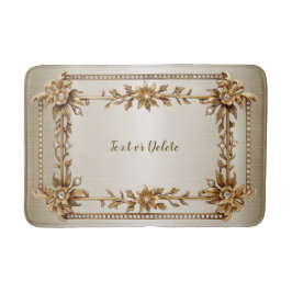 Golden  Rechthoek Dimond Flowers Shiny Badmat