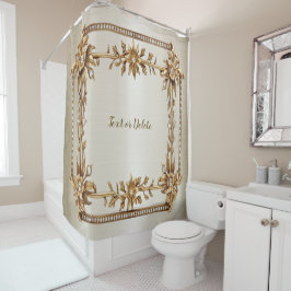 Golden  Rechthoek Dimond Flowers Shiny Douchegordijn