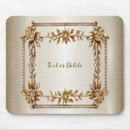 Golden  Rechthoek Dimond Flowers Shiny Muismat