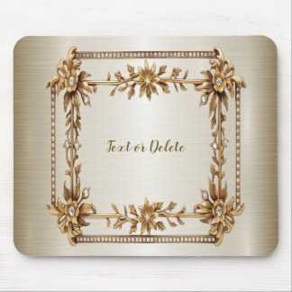 Golden Rechthoek Dimond Flowers Shiny Muismat