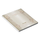 Golden  Rechthoek Dimond Flowers Shiny Notitieblok (Schuin)