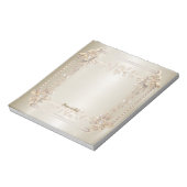 Golden  Rechthoek Dimond Flowers Shiny Notitieblok (Linkerzijde)