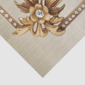 Golden  Rechthoek Dimond Flowers Shiny Tissuepapier (Detail)