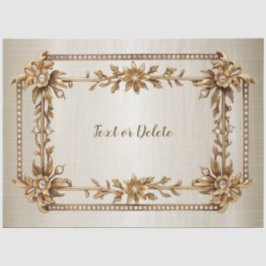 Golden  Rechthoek Dimond Flowers Shiny Tissuepapier