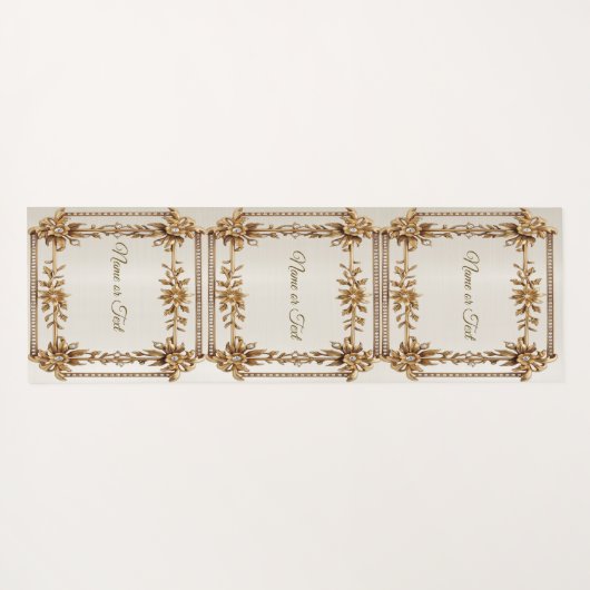 Golden  Rechthoek Dimond Flowers Shiny Yogamat (Achterkant (horizontaal))