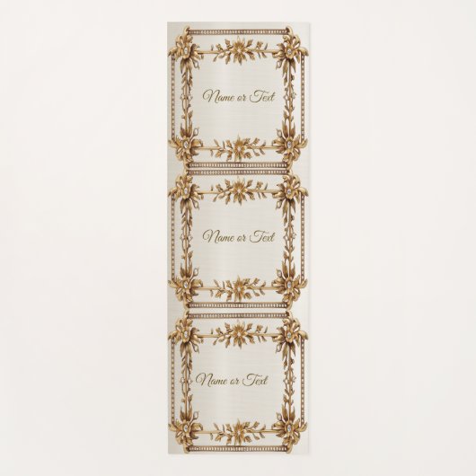 Golden Rechthoek Dimond Flowers Shiny Yogamat (Voorkant)