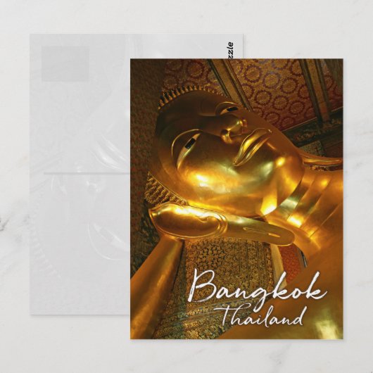Golden reclining boeddha, Bangkok Thailand Briefkaart (Voorkant / Achterkant)