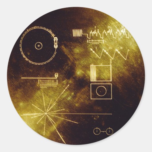 Golden Record van de Voyager Ronde Sticker (Voorkant)
