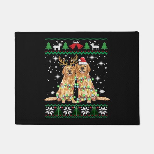 Golden recovery Ugly met Kerstmis Dog Funny Christ Deurmat (Voorkant)