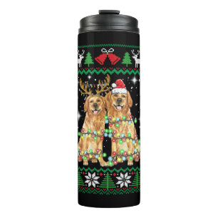 Golden recovery Ugly met Kerstmis Dog Funny Christ Thermosbeker