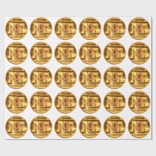 Golden Red African Art Cadeaupapier (Vlak)