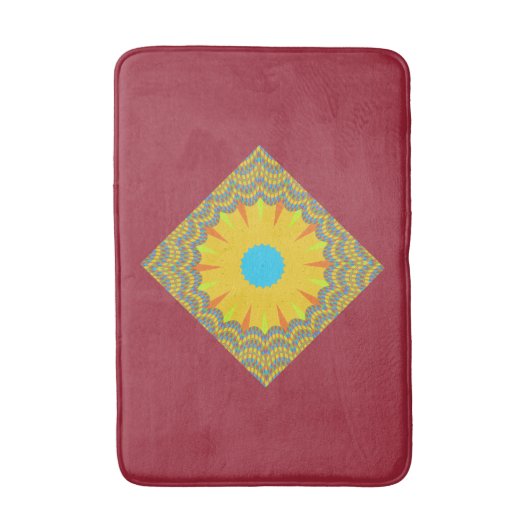 Golden Red African Traditional Bath Mats Badmat (Voorkant Verticaal)