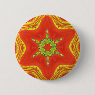 Golden red African Traditional Color Ronde Button 5,7 Cm