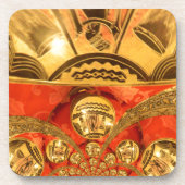 Golden red Afrikaanse traditionele kunst Drankjes Onderzetter (Voorkant)