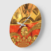 Golden red Afrikaanse traditionele kunst Grote Klok (Hoek)