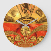 Golden red Afrikaanse traditionele kunst Grote Klok (Voorkant)